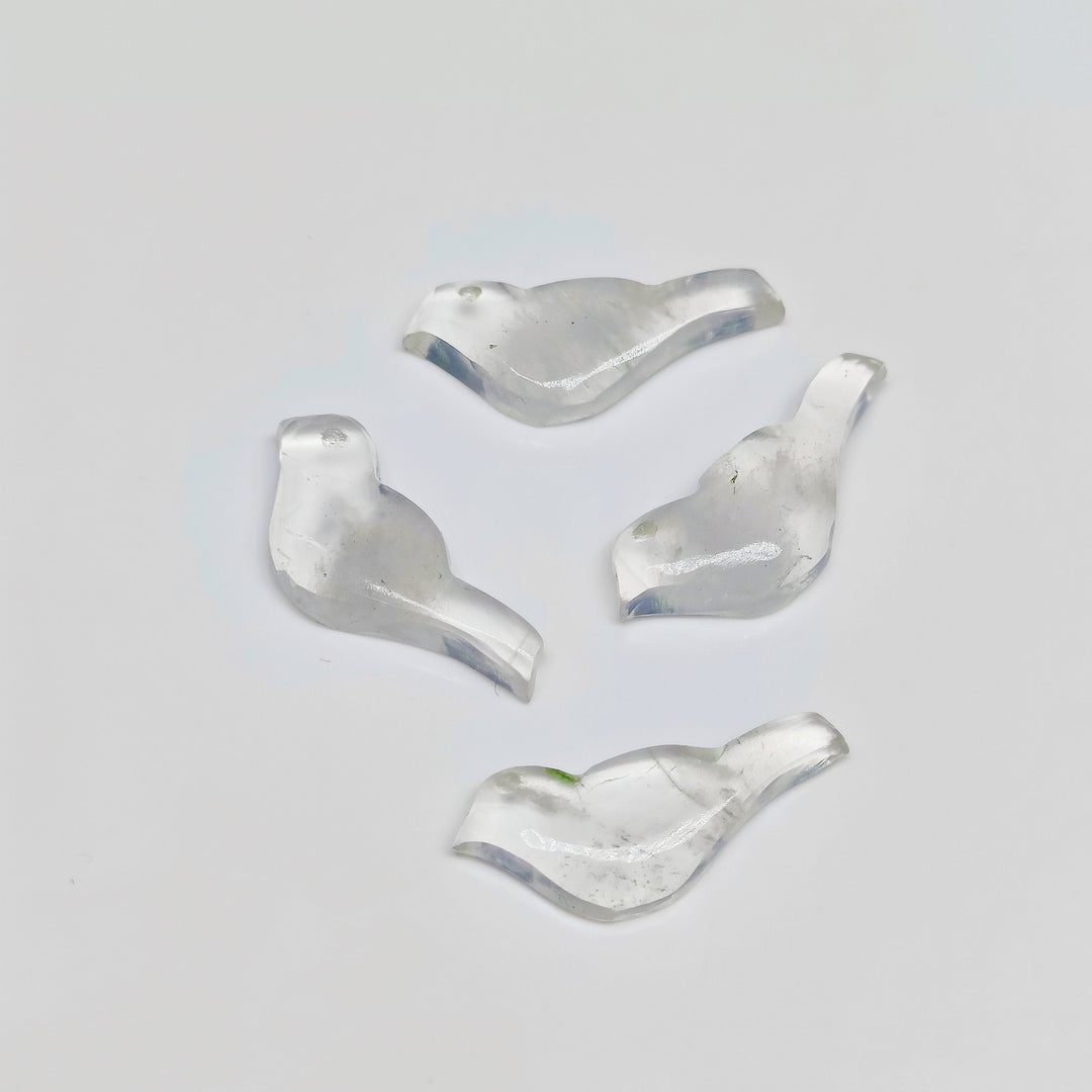 2,3,4,5 Pcs Natural Crystal Quartz Hand Carved Bird Shape, Carved Bird Shape Gemstone For Jewellery, Bird Shape Gemstone, 20X8 mm