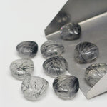 Load image into Gallery viewer, Handmade Black Rutile Sea Shell Briolettes: Carved Gemstone, 12mm