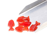 Load image into Gallery viewer, Orange Carnelian Hand Carved Dolphin Shape Stone, AAA+ Carnelian Fish Shape Beads, Jewelry Making Fish Charms, 28 MM