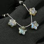Load image into Gallery viewer, Flashy Labradorite Flower Shape Carving Gemstone Beads, Flower Shape Hand Carved Jewelry Making Charm Beads, 15 MM Flower Shape Gemstones