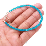 Load image into Gallery viewer, Natural Neon Apatite Beaded Bracelet, Faceted Apatite Beads Bracelet, Gemstone Silver Bracelet/Anklet, Yoga &amp; Meditation Bracelet, 3-4 MM