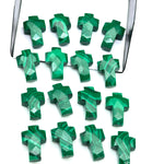 Load image into Gallery viewer, Natural Malachite Cross Shape Beads ~ Malachite Carvig Gemstone Beads ~ Faceted Malachite Beads ~ 15 MM Cross Charm Beads ~ Holy Cross Beads