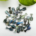 Load image into Gallery viewer, 1,2,3,4,5 pcs Natural Labradorite Wine Glass Shape Carved Gemstone, New Designer Flashy Briolettes, Blue Fire Labradorite Carving 8X20 MM