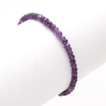 Load image into Gallery viewer, Natural Amethyst Beaded Bracelet, Purple Amethyst Beads Bracelet, February Birthstone Gift For Her, 4 MM, 925 Silver Bracelet For Her