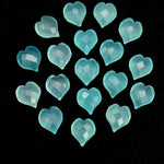 Load image into Gallery viewer, Beautiful Aqua Chalcedony Heart Shape Beads, Hand Carved Heart Charms for Jewelry Making, Faceted Heart Shape Briolette's, 13 MM