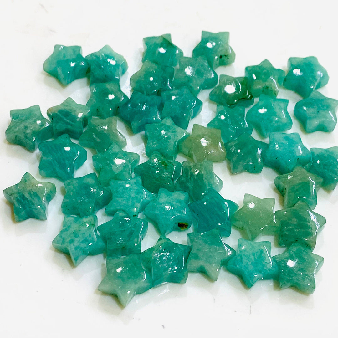 Superb AAA Amazonite Star Shape Smooth Briolettes, Natural Amazonite Star Shape Beads, Hand Carved Smooth Star Gemstone Beads, 10 MM