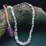Natural Rose Quartz Tumble Beads Gemstone Necklace, 16