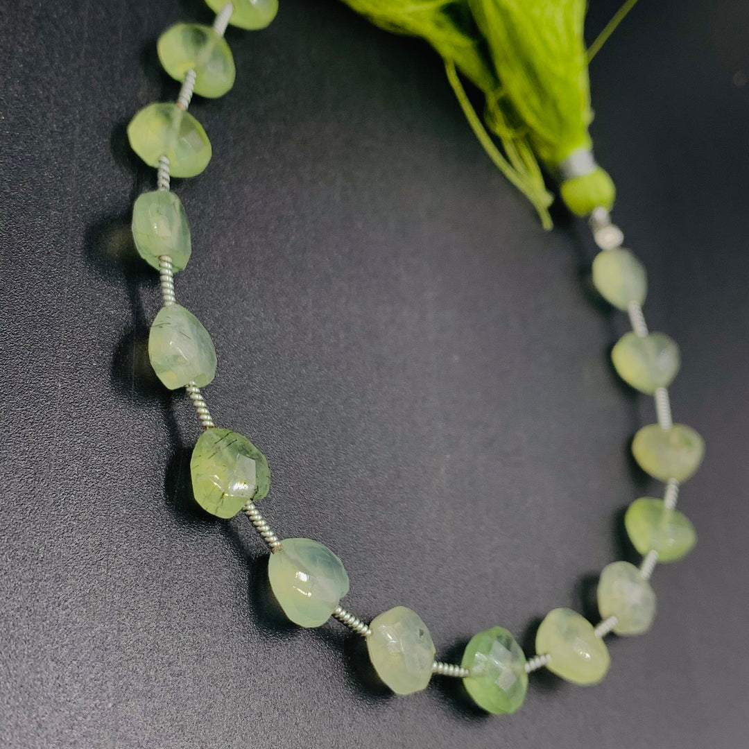 5,6,7,8,9,10 Pcs 100% Natural Prehnite Heart Shape Faceted Briolettes, Heart Shape Faceted Gemstone, loose Gemstone For Jewellery 8 mm
