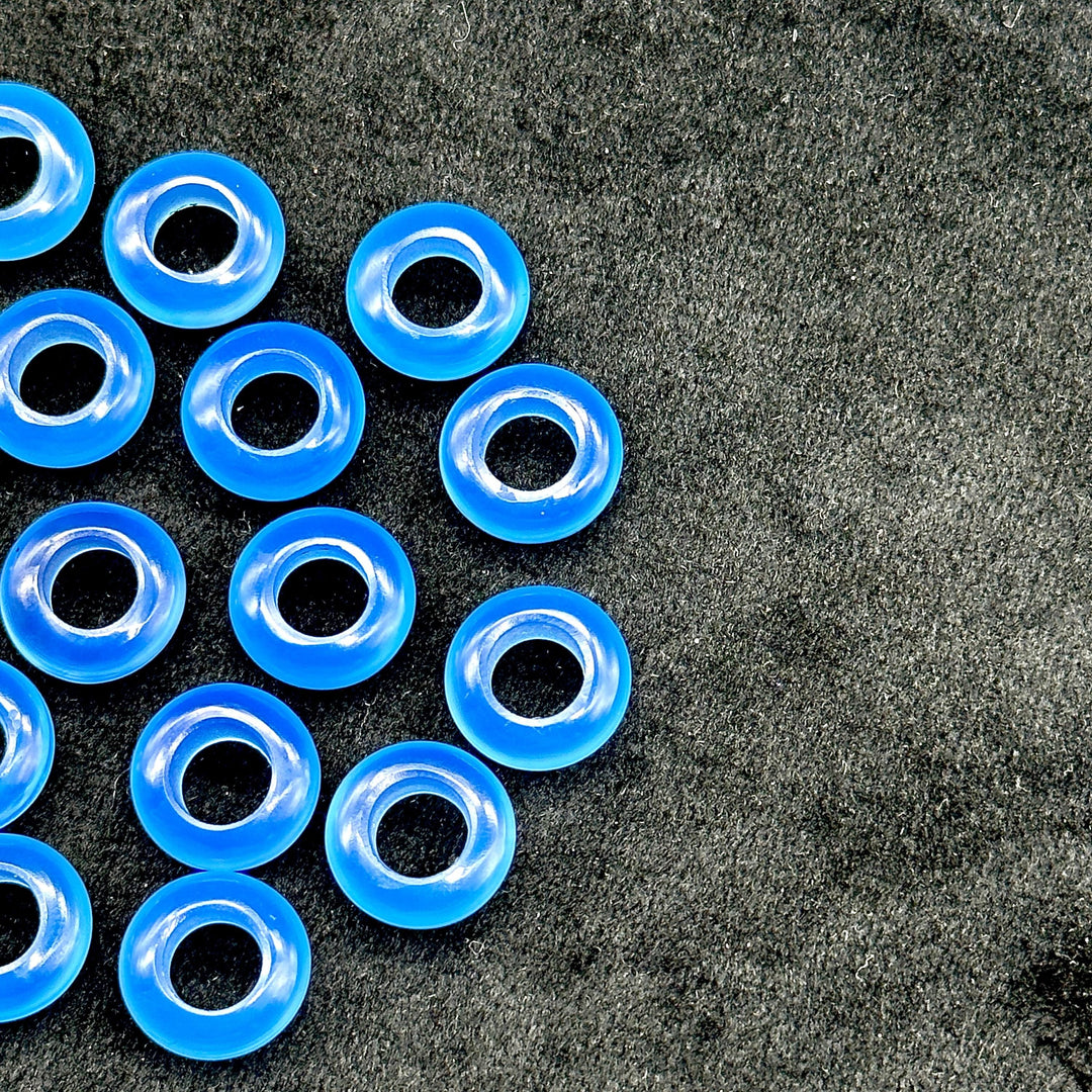 Blue Chalcedony Donut Shape Gemstones, Blue Chalcedony Donut Carving, Healing Gemstone Beads, 12 mm Smooth Donut Beads, Gemstone Rings
