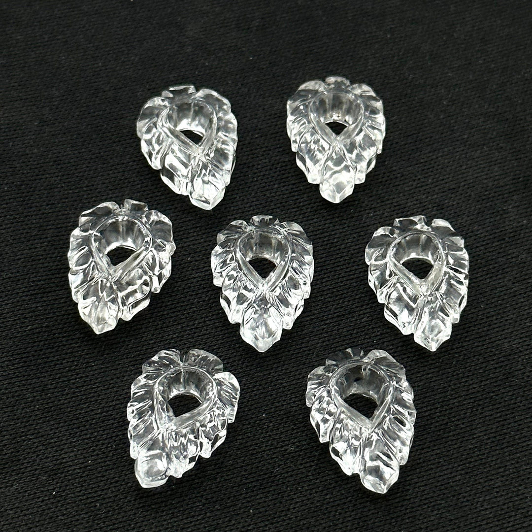 1,2,3,4,5 pcs Natural Crystal Quartz Pear Shape Carved Gemstone, Pear Shape Carving, Crystal Quartz Hand Carved Gemstone for Jewlery 18X12mm