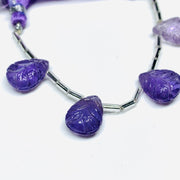 2,3,4,5 pcs 100% Natural Amethyst Fancy Shape Carved Gemstone, Fancy Shape Carving, Carved Gemstone For Jewellery 12 mm