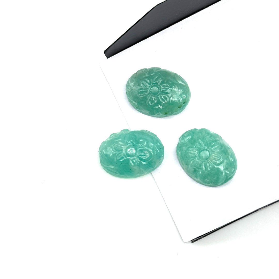 Amazing Amazonite Carved Oval Shape Beads, Hand Carved Gemstone Beads, Loose Carving Beads 12X16 MM Amazonite Oval Charms For Jewelry Making