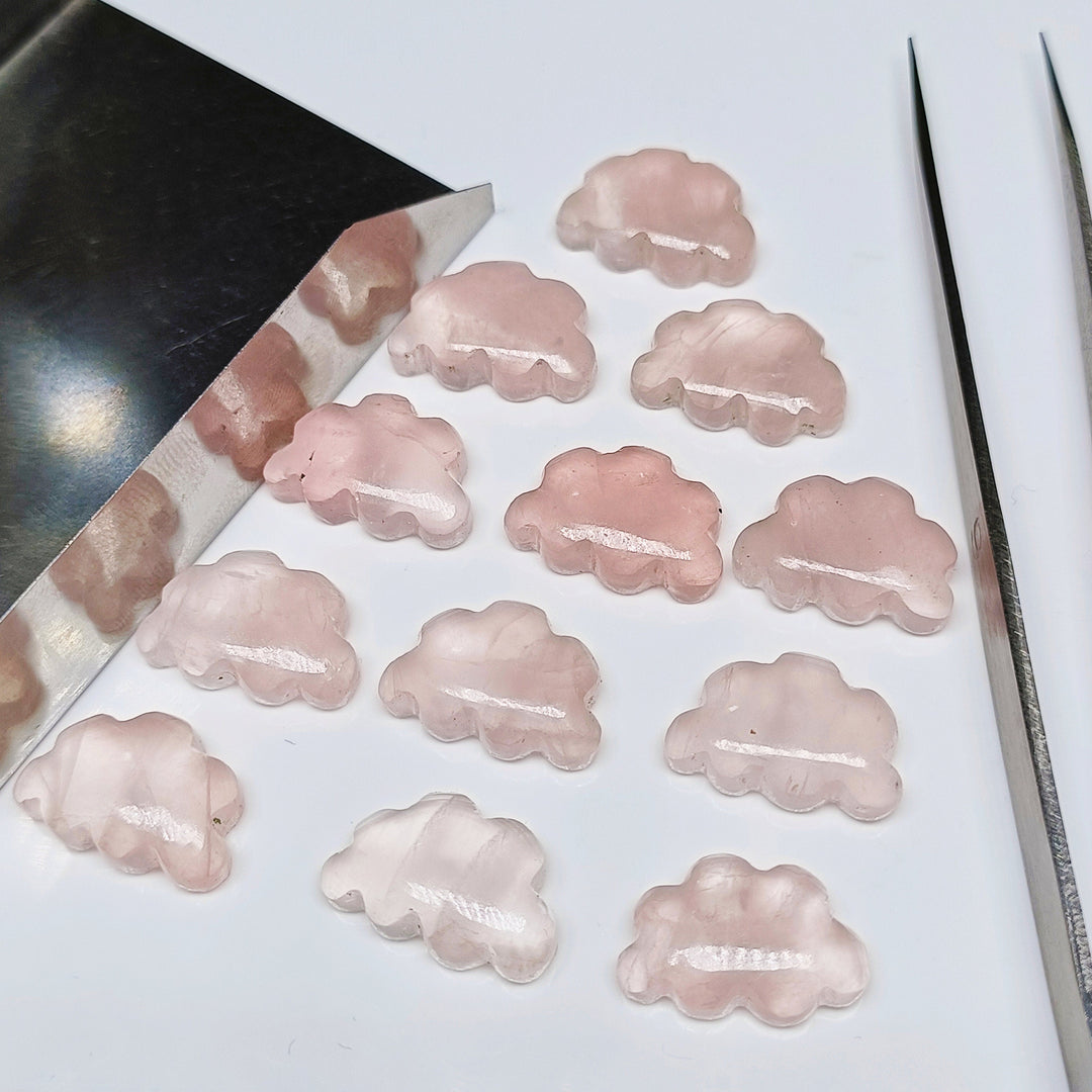 2,3,4,5,6 Pcs 100% Natural Rose Quartz Clouds Shape Jewlery Making Loose Gemstone, smooth Gemstone, Gemstone For Jewlery 17X12 mm