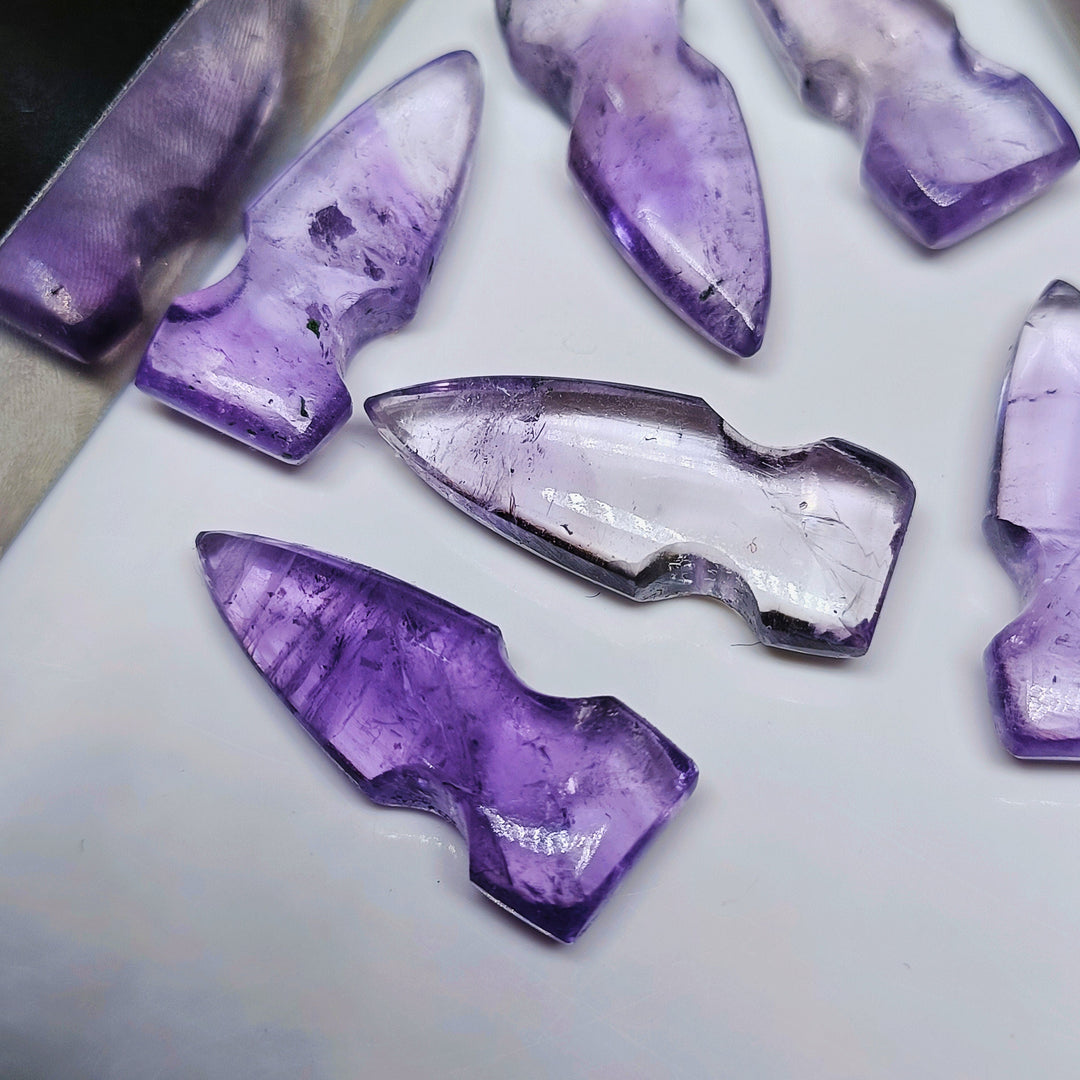 Natural Pink Amethyst Bullet Shape Carving Beads, 26X10 MM Pink Amethyst Hand Carved Bullet Shape Loose Gemstone Beads for Jewelry Making