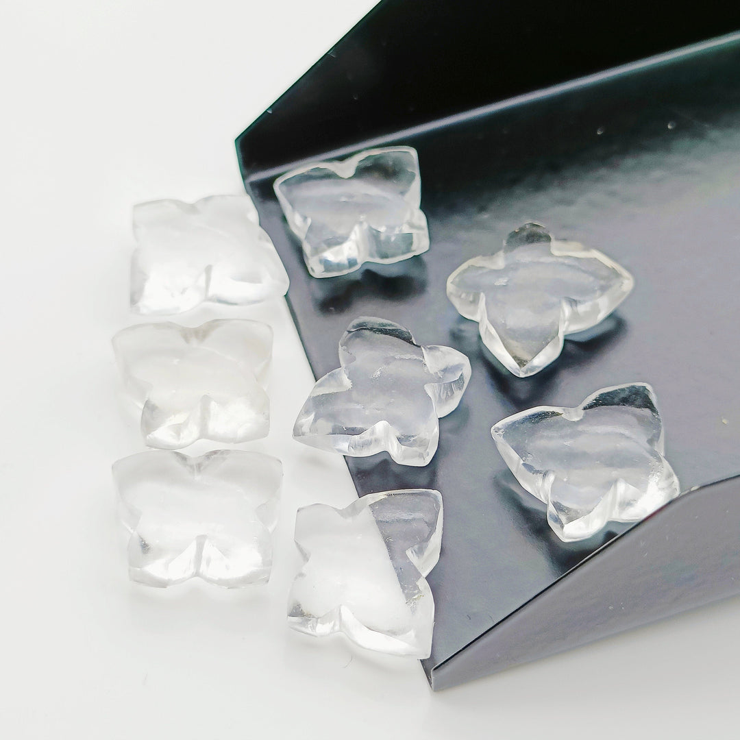 Natural Crystal Quartz Butterfly Shape Carving Beads, Hand Carved Smooth Butterfly Gemstone, Fancy Loose Beads For Jewelry, 13X9-14X10 MM