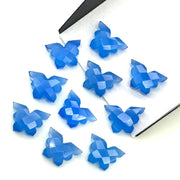 New Blue Chalcedony Butterfly Beads, Faceted Butterfly Gemstone, Blue Chalcedony Carving Beads 14x10 MM, Blue Butterfly Charm Beads
