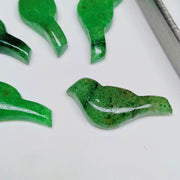 2,3,4,5 Pcs Natural Green Strawberry Hand Carved Bird Shape, Carved Bird Shape Gemstone For Jewellery, Bird Shape Gemstone, 20X8 mm