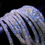Load image into Gallery viewer, Faceted Rainbow Moonstone Rondelle Beads: 4-5 mm, 4 Inch Strand