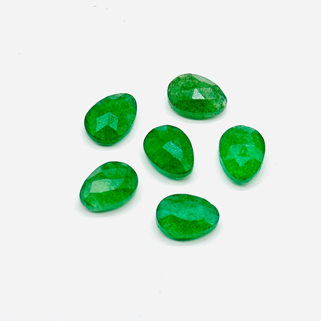 2,3,4,5pcs A-one Quality green strawberry freeform Rosecut, faceted rosecut, gemstone for jewelry, jewelry making rosecut 10X14 mm