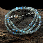 Load image into Gallery viewer, Natural Labradorite Fire Beads Necklace, Flashy Faceted Rondelle Beads Necklace, 3-4 MM Healing Gemstone Necklace, Bridesmaid Gifts