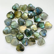 2,5,7,8,9,10 pcs Natural Labradorite Heart Shape Gemstone Jewellery Making, Loose Gemstone, Hand Carved Gemstone, Gemstone For Jewellery10mm