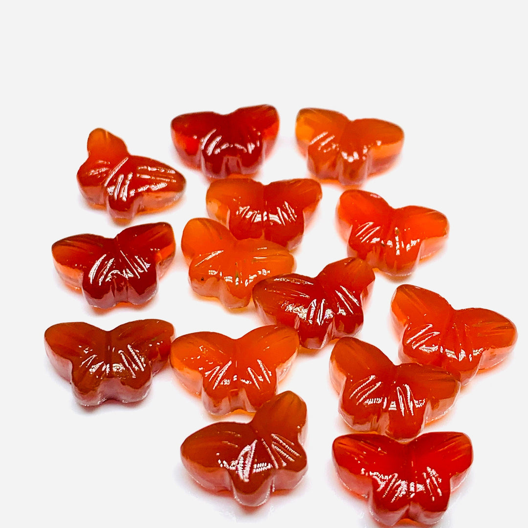 2,3,4,5,6 100% Natural Carnelian Butterfly Shape Carving ,Hand carved Butterfly shape Gemstone , carved Gemstone jewellery Making,12X7 mm