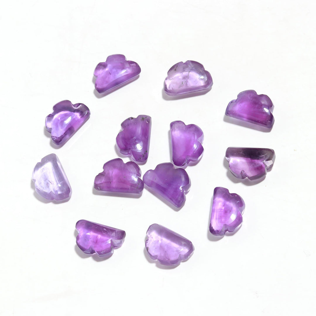AAA Purple Amethyst Clouds Shape Beads, Natural Amethyst Smooth Cloud Shape Stones, Carved Amethyst Cloud Charms, 12 MM, Loose Briolettes
