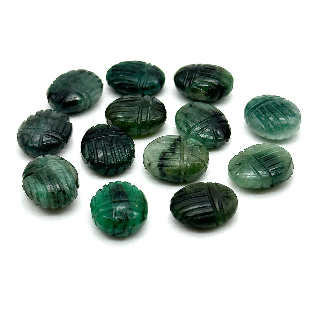 AAA Emerald Scarab Shape Briolettes, Natural Emerald Sracab Carving Beads, Beetle Shape Hand Carved Stones, 12X10 MM Insect Beads