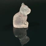 Load image into Gallery viewer, Rose Pink Quartz Cat Carved Gemstone, Egyptian Cat Carving, Feminine Energy and Healing Energy Rose Quartz Carving, Come Come Cat 30X17 mm