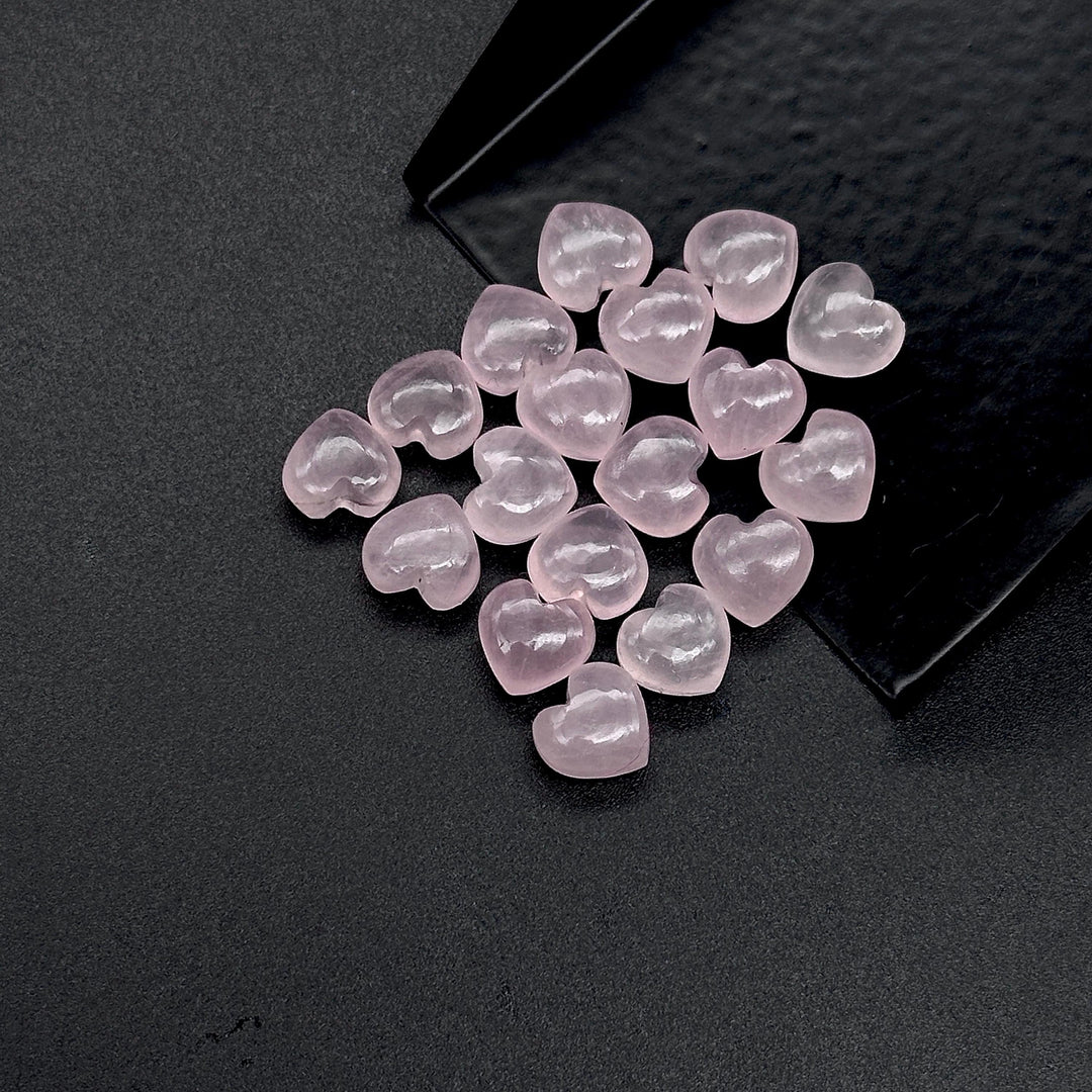 Mini Rose Quartz Heart Shape Beads, Natural Rose Quartz Smooth Heart Beads, Jewelry Making Plain Pink Heart Gemstone Briolette's, 8 MM