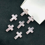 Load image into Gallery viewer, Natural Rose Quartz Cross Shape Gemstones Beads, Hand Carved Faceted Cross Shape Charms Beads, Holy Gemstone Beads Energy Beads 15X10 MM