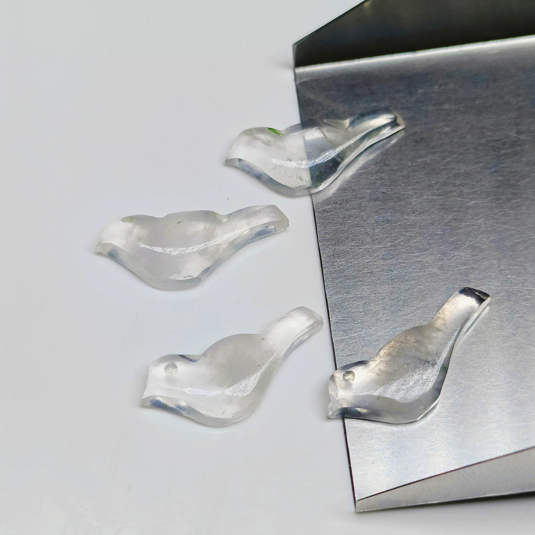2,3,4,5 Pcs Natural Crystal Quartz Hand Carved Bird Shape, Carved Bird Shape Gemstone For Jewellery, Bird Shape Gemstone, 20X8 mm