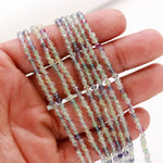 Load image into Gallery viewer, Rainbow Fluorite Round Beads, Natural Fluorite Micro Faceted Round Beads, 3 MM Beads for Jewelry, 13 Inches, Wholesale Beads Necklace Making
