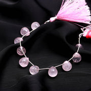 Rose Quartz Drop Beads, Smooth Teardrop Briolette, Jewelry Making (10 Pcs, 10x12mm)