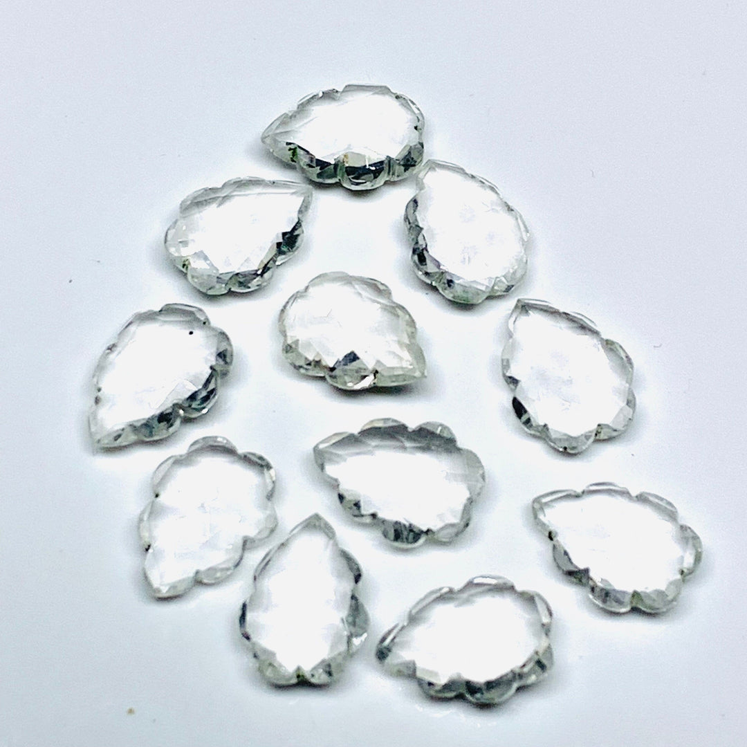 2,3,4,5 pcs Crystal Quartz Leaves Shape Gemstone, Natural Crystal Quartz Pear Shape Carved Briolette Beads, Wholesale Jewelry Beads 16X10 mm