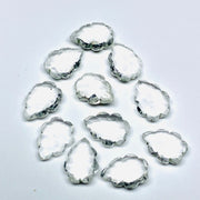 2,3,4,5 pcs Crystal Quartz Leaves Shape Gemstone, Natural Crystal Quartz Pear Shape Carved Briolette Beads, Wholesale Jewelry Beads 16X10 mm