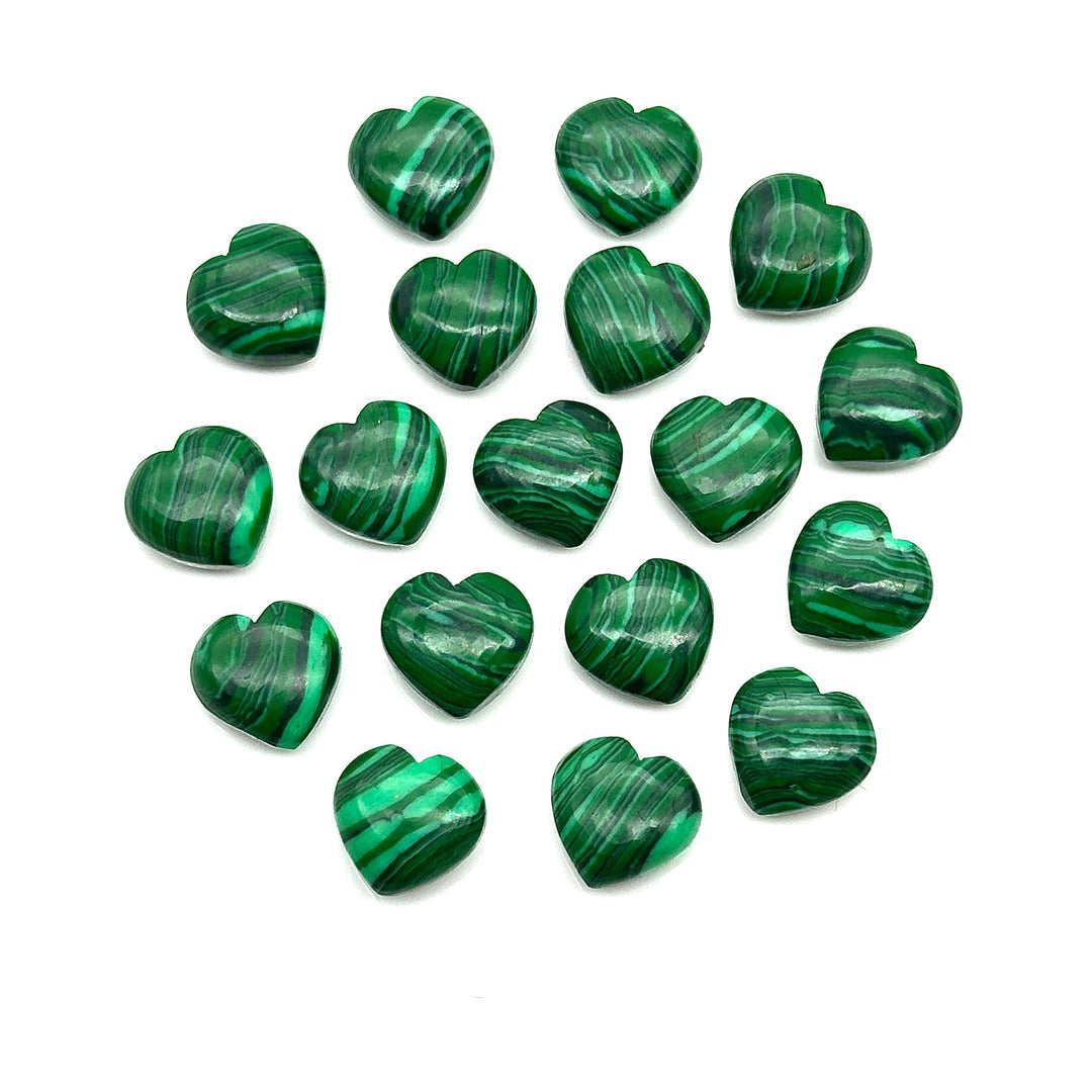 AAA Malachite Smooth Heart Shape Beads, Hand Carved Plain Malachite Heart Charms, Green Malachite Wholesale Loose Gemstone for Jewelry 8 MM