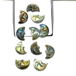 Load image into Gallery viewer, AAA Natural Labradorite Moon Face, Flashy Labradorite Carvings, 18X13 MM, Jewelry Making Carving Gemstone, Carved Face Crystal, Face Charm