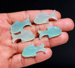 Load image into Gallery viewer, Blue Chalcedony Hand Carved Dolphin Shape Stone, Chaldedony Fish Shape Beads, Jewelry Making Fish Charms, 28 MM