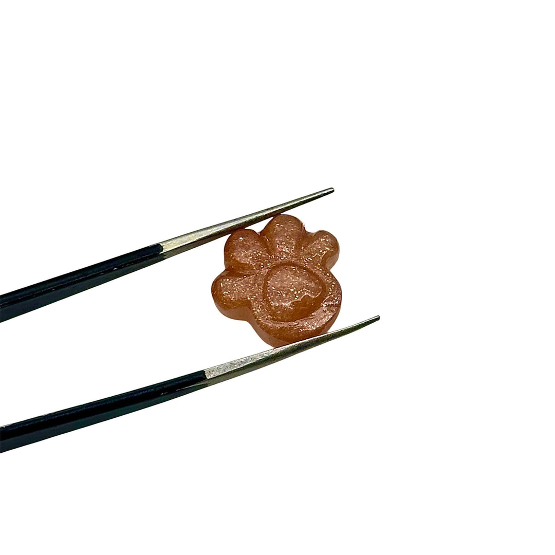 Natural Peach Moonstone Dog Paw Carving, AAA+ Quality Gemstone Paw Carving, 13 MM Little Paw Charm, Gift For Dog Lover, Dog Pendant For Gift