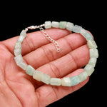 Load image into Gallery viewer, Natural Aquamarine Tumble Beads Bracelet, Aquamarine Faceted Nugget Beads Bracelet, Healing Gemstone Jewelry for Gifts, March Birthstone