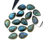 Load image into Gallery viewer, AAA Labradorite Leaf Briolettes: Hand Carved Gemstone Beads (14mm)