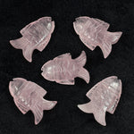 Load image into Gallery viewer, Genuine Rose Quartz Fish Carving, Hand Carved Fish Shape Gemstone, Natural Rose Quartz, 17X26 MM, Feminine Energy Fish Charm Healing Crystal
