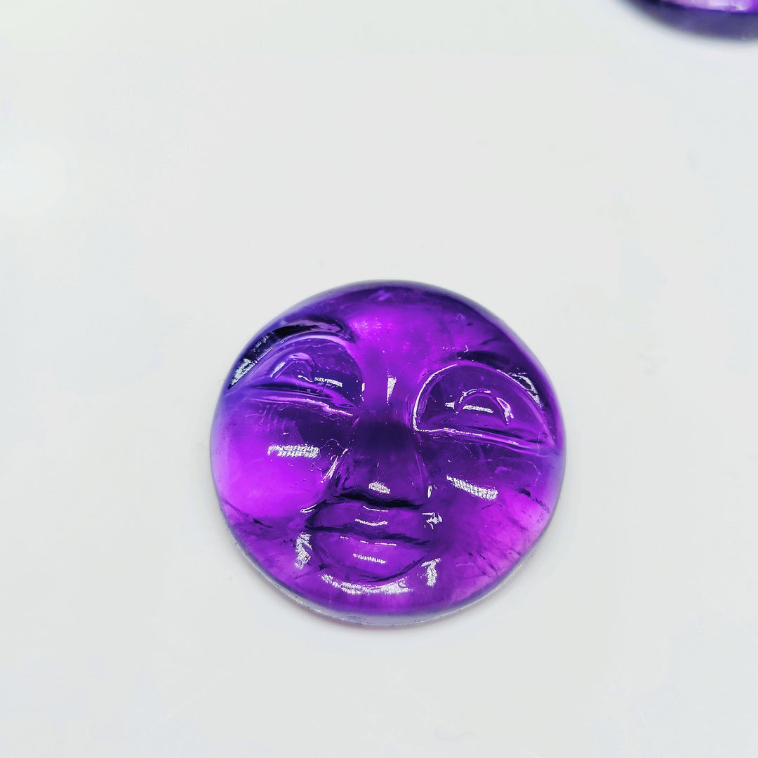 1, 2,3,4,5 Pcs 100% Natural Amethyst face Shape Carving, Hand carved face shape Gemstone, carved Gemstone jewelry Making,18 mm