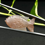 Load image into Gallery viewer, Rare Find Natural Peach Moonstone Handmade Carving Fish ~ Fish Shape Carving Gemstone Hand Carved Fish For Jewelry Only 1 Piece25X15mm