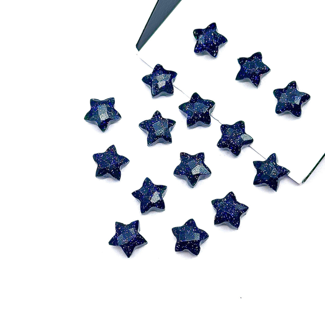 AAA Black Sunstone Faceted Stars Shape Beads, Hand Carved Sunstone Briolette's, 8 MM Black Sunstone Star Loose Beads For Jewelry Making