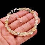 Load image into Gallery viewer, AAA Lemon Quartz Faceted Tumble Beads Bracelet, Lemon Quartz Nuggets Shape Beads Bracelet, Jewelry Gifts, Fancy Jewelry for Girls, 8 MM