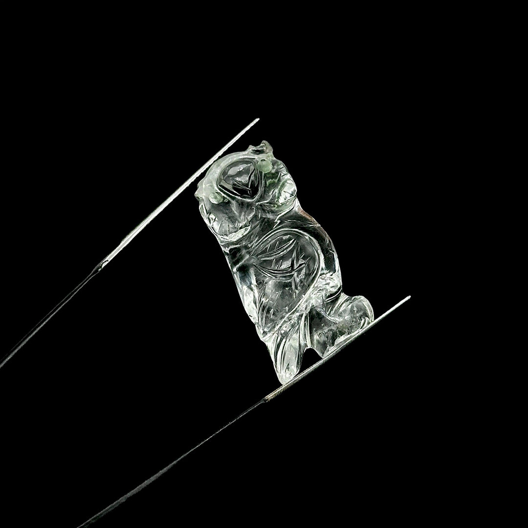 Natural Crystal Quartz Owl Shape Gemstones, Hand Carved Owl Shape Gemstone, Crystal Owl Shape Charms, 29 MM Bird Charm Carvings