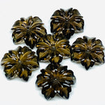 Load image into Gallery viewer, 1,2,3,4,5,6 pcs 100% Natural Smokey Quartz Flower Shape Carved Gemstone, Flower Shape Carving, Carved Gemstone For Jewellery 19 mm