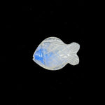 Load image into Gallery viewer, Carved Rainbow Moonstone Fish: Handmade Gemstone Bead (20x27mm